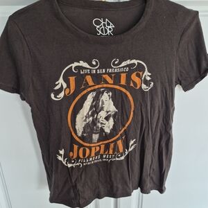 Janis Joplin Brown Graphic Tee S